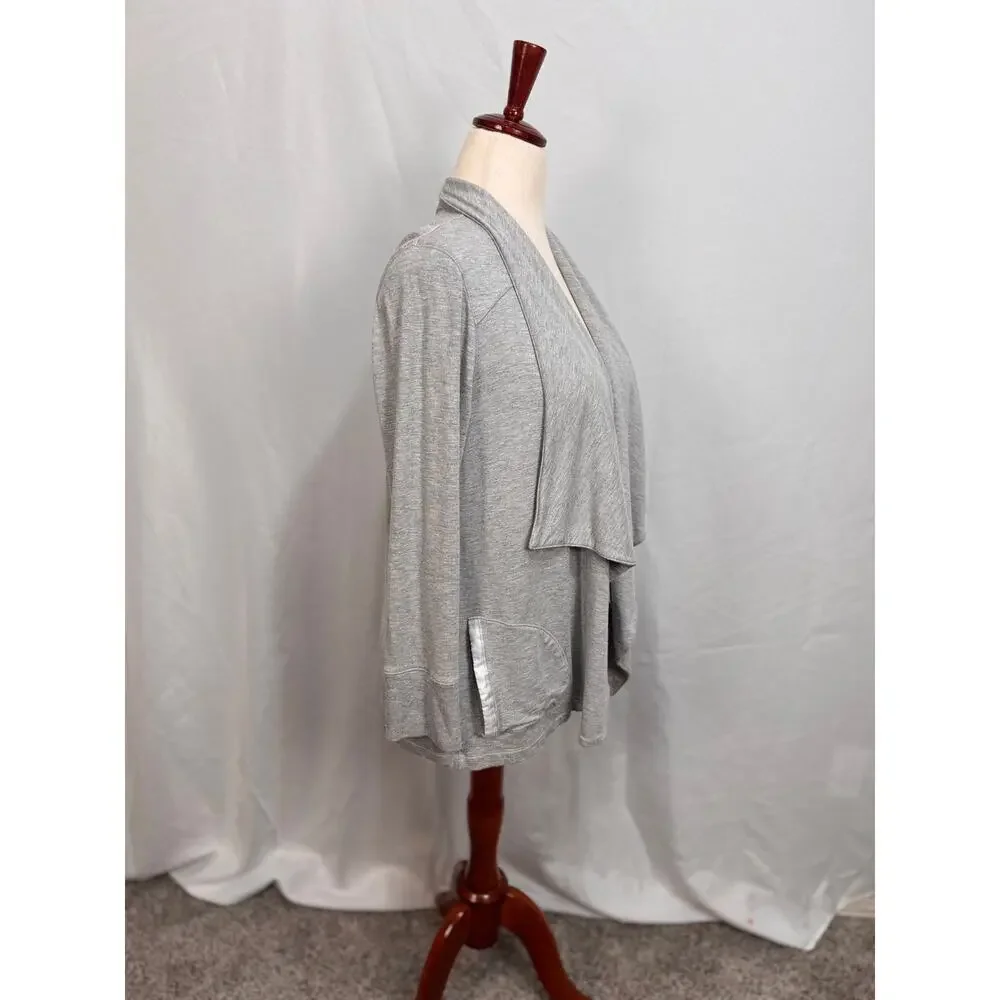 Chico's Zenergy lounge set gray soft luxe open front jacket & pants Sz 1 US M